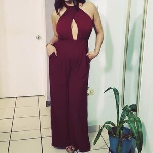 Deep Red/Burgundy Long Romper